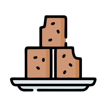 chocolate chip cookies on a plate icon illustration vector