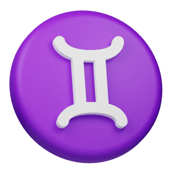 gemini zodiac sign 3d icon png
