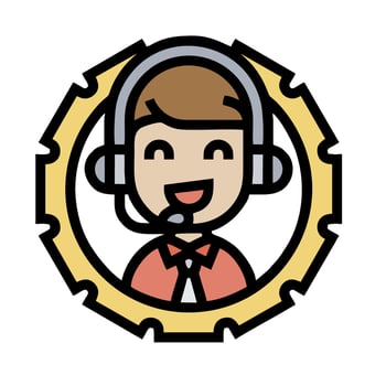 a cartoon character with headphones on his head vector