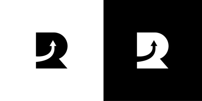 Grow Letter R icon Logo Design Template vector