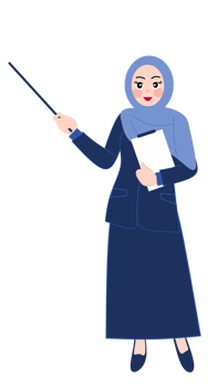A woman in a hijab holding a pointer png