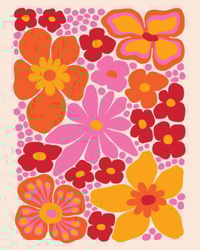 Colorfull contemporary floral for print decoration vector