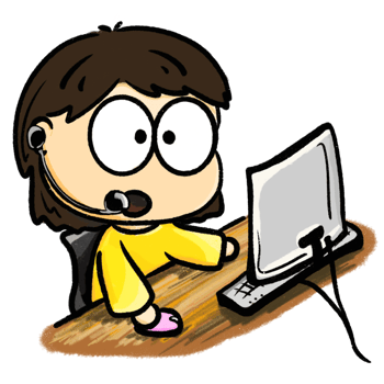 Phone customer service cartoon illustration, cute character design, hotline illustration png