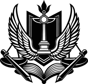 Silhouette of a justice scale vector
