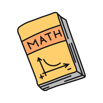 math book cartoon icon. doodle math book png