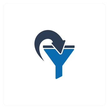 Filter and funnel icon concept vector