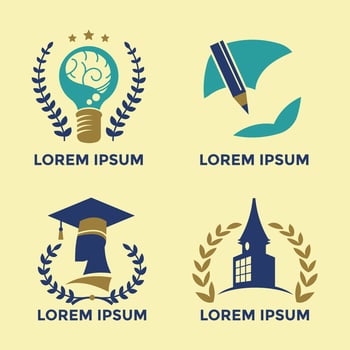 Set of Colorful School Badge and Education vector