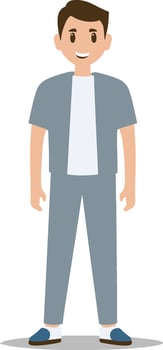 a cartoon man in a gray suit vector