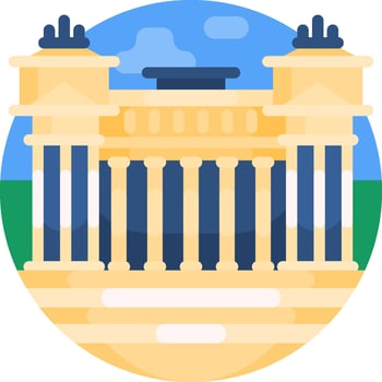 A building with columns and pillars in a circle vector