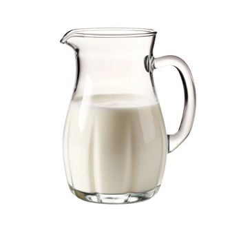 Glass jug of fresh milk isolated on transparent background png