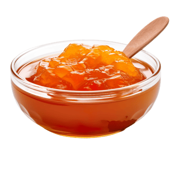 glass bowl of apricot jam isolated on transparent background png