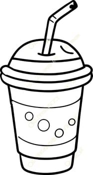 drinking container cup with a coffee vector