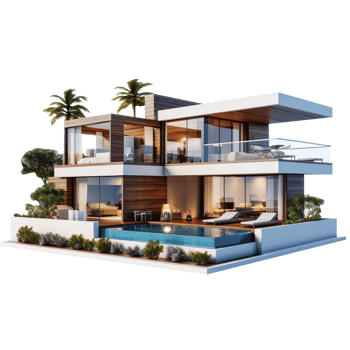 Modern House isolated on transparent background png