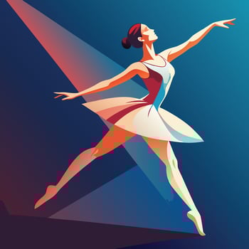 A ballerina in a colorful dress is dancing vector