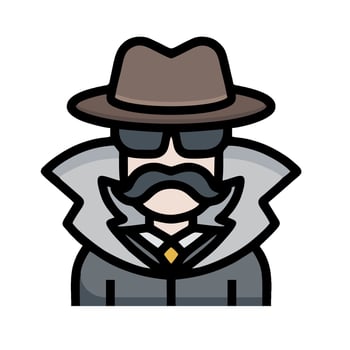 a cartoon man with a mustache and hat vector