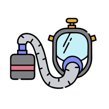 a gas mask with a hose attached to it vector