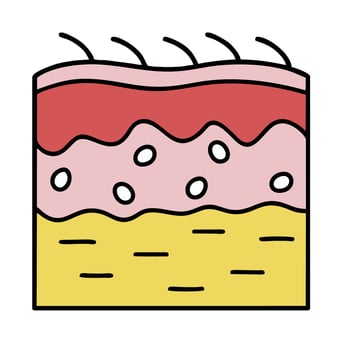 a piece of cake with a yellow and pink top vector