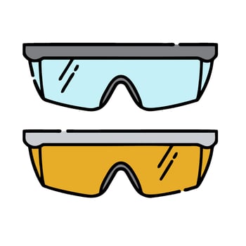 two pairs of safety glasses on a white background vector