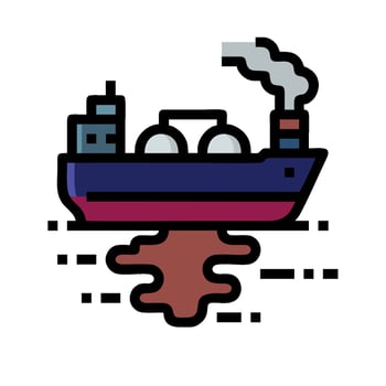 A cartoon ship with smoke coming out of it vector