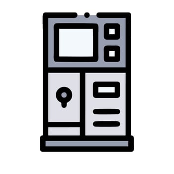 A black and white image of a machine vector