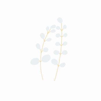 icon illustration of a white cotton plant with brown branches vector