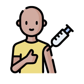 A man with a syringe in his hand vector