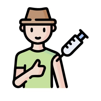 A man with a syringe in his hand vector