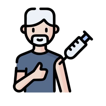 A man with a syringe in his hand vector