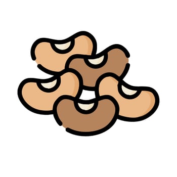 A pile of nuts on a white background vector
