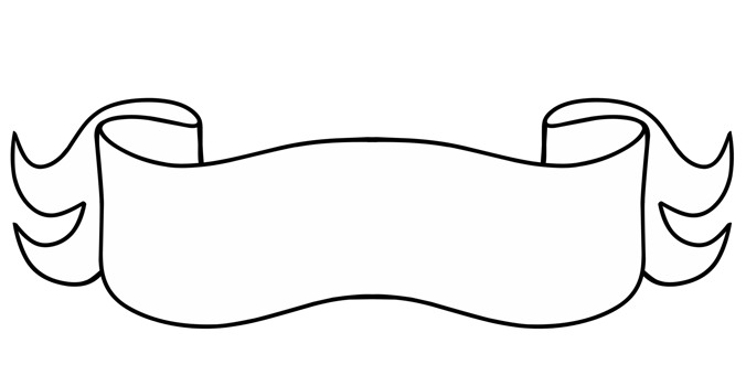 Line Illustration of banner ribbon isolated png