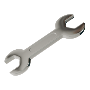 A wrench is shown on a transparent background png