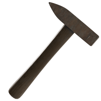 Hammer with a wooden handle on a transparent background png
