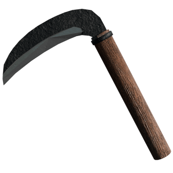 A large knife with a wooden handle on a transparent background png