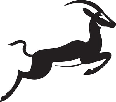 A silhouette image of a Gazelle logo style with a white background vector
