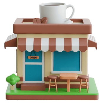 Coffee Shop 3d Illustration png
