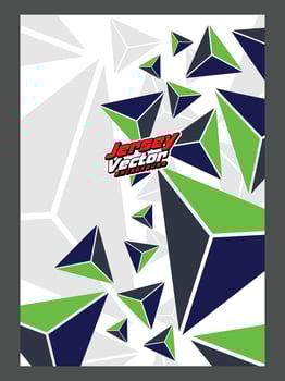 A poster with green and blue triangles on it vector