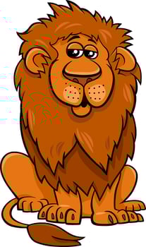 cartoon African lion wild animal character vector