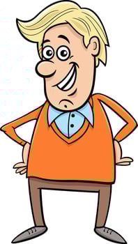 funny cartoon man or guy character vector