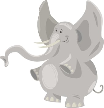 cartoon African elephant wild animal character vector