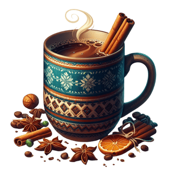 Cup of Hot Chocolate with Cinnamon and Spices png
