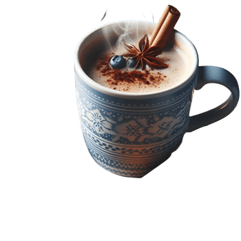 Hot Chocolate with Cinnamon and Star Anise in a Mug png
