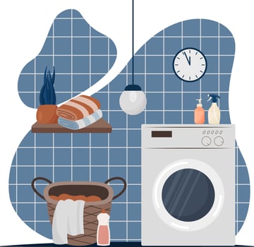 Laundry room interior vector