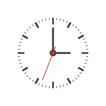 Clock icon in flat style. Round watch illustration on isolated background. Timer sign business concept. vector