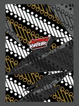A black and white pattern with yellow and white dots vector