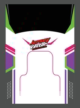 White background, pink and purple stripes, green and black shapes, jersey design. vector