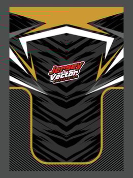 Jersey design template with black, gold and white elements. vector