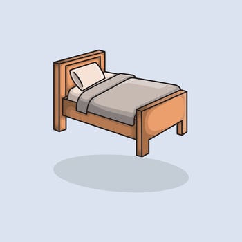 illustration Bed. design Bedroom. Bedroom Bed design illustration and icon for website, digital and print vector