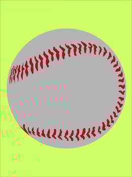 illustration of a baseball ball with a green background vector