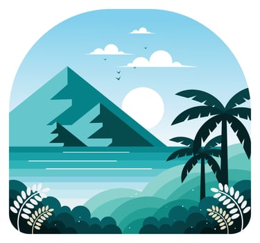 Sea landscape and tropical beach vector