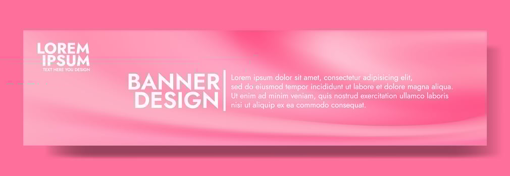 a banner design with pink waves vector